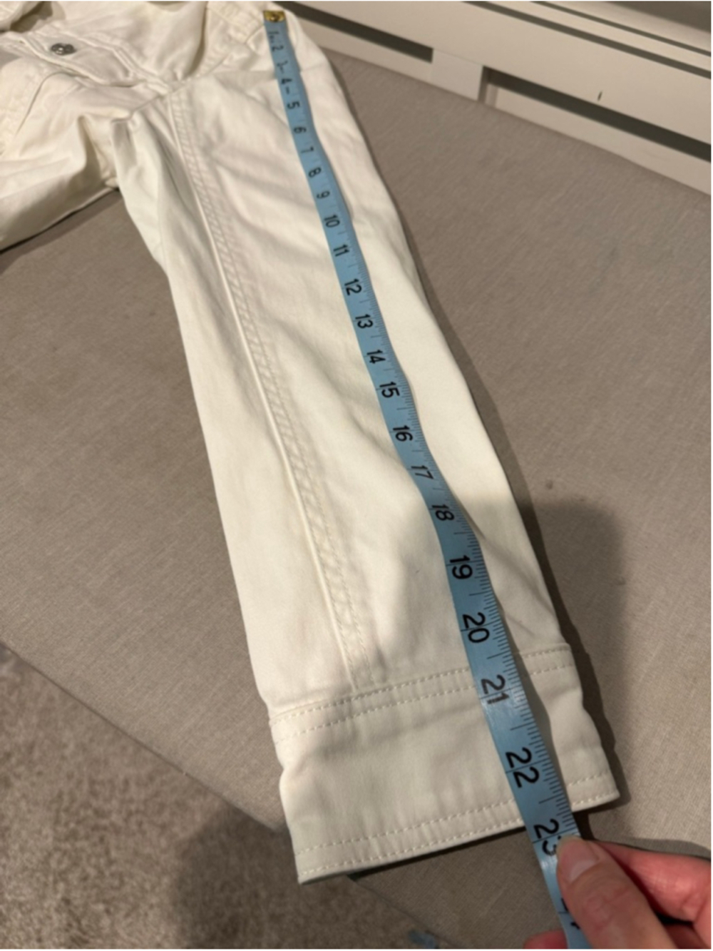 Women's Y2K A.M.I. White Stretch Jean Jacket S - Picture 8 of 9